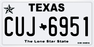 TX license plate CUJ6951