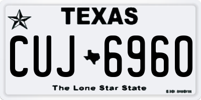 TX license plate CUJ6960