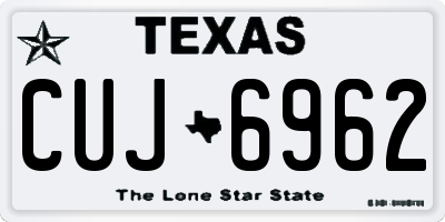 TX license plate CUJ6962