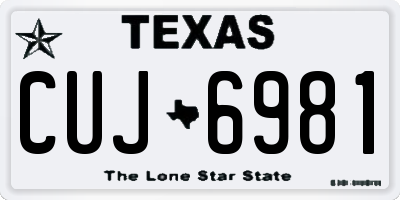TX license plate CUJ6981