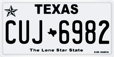 TX license plate CUJ6982