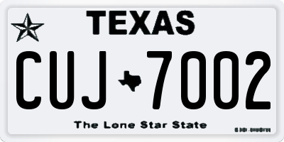 TX license plate CUJ7002