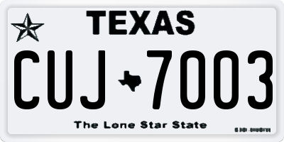 TX license plate CUJ7003