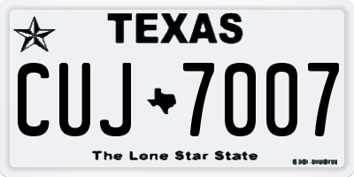 TX license plate CUJ7007
