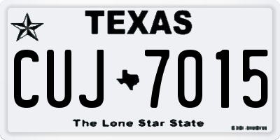 TX license plate CUJ7015
