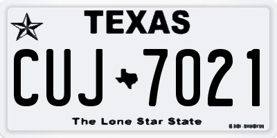 TX license plate CUJ7021