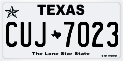 TX license plate CUJ7023