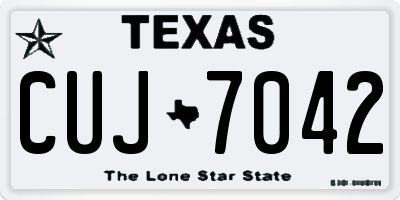 TX license plate CUJ7042