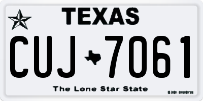 TX license plate CUJ7061