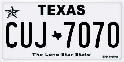 TX license plate CUJ7070