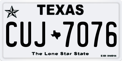 TX license plate CUJ7076