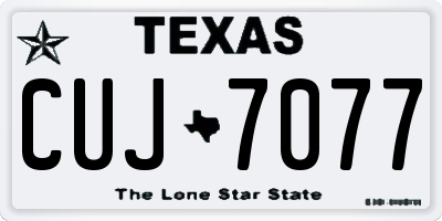 TX license plate CUJ7077