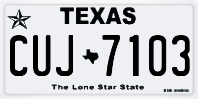 TX license plate CUJ7103