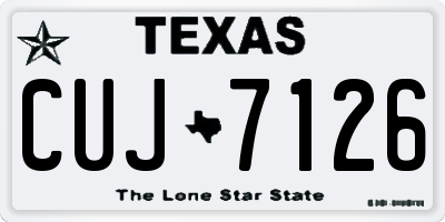 TX license plate CUJ7126