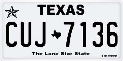 TX license plate CUJ7136