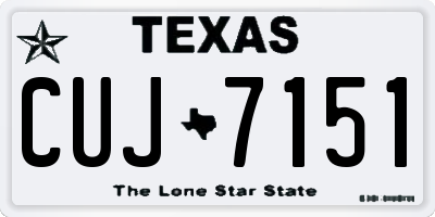 TX license plate CUJ7151