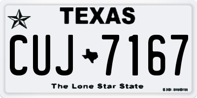 TX license plate CUJ7167