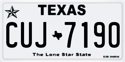 TX license plate CUJ7190