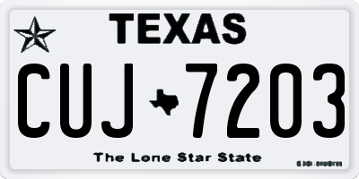 TX license plate CUJ7203