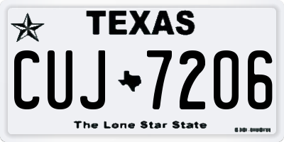 TX license plate CUJ7206