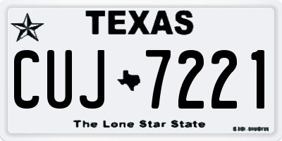 TX license plate CUJ7221