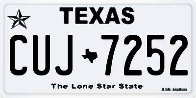 TX license plate CUJ7252