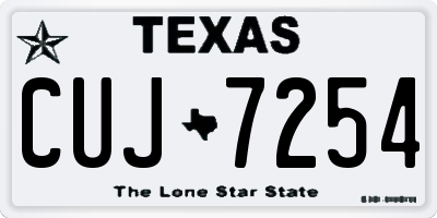 TX license plate CUJ7254