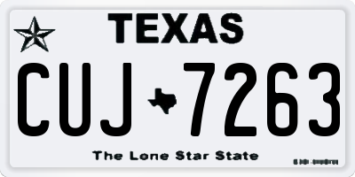 TX license plate CUJ7263