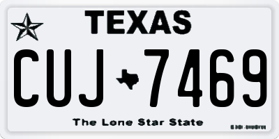 TX license plate CUJ7469