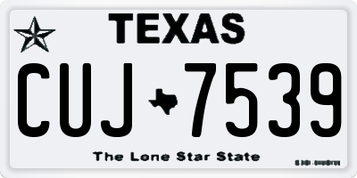TX license plate CUJ7539