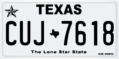 TX license plate CUJ7618