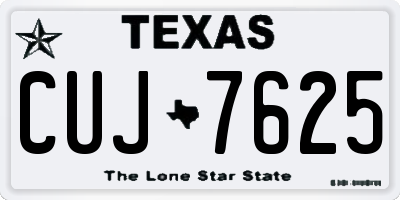 TX license plate CUJ7625