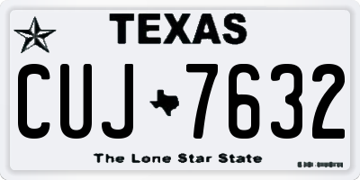 TX license plate CUJ7632