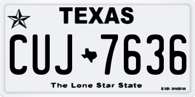 TX license plate CUJ7636