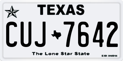 TX license plate CUJ7642