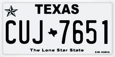TX license plate CUJ7651