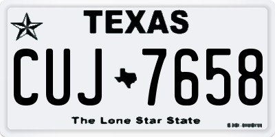 TX license plate CUJ7658