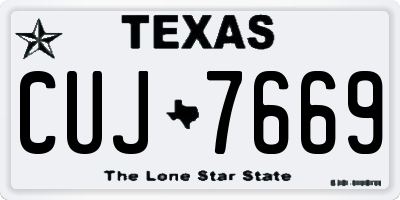TX license plate CUJ7669