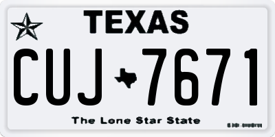 TX license plate CUJ7671