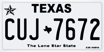 TX license plate CUJ7672