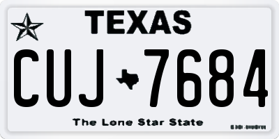 TX license plate CUJ7684