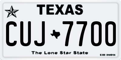 TX license plate CUJ7700