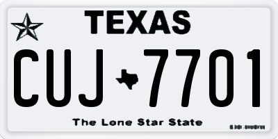 TX license plate CUJ7701