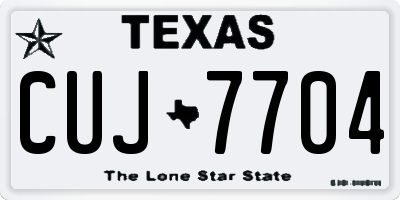 TX license plate CUJ7704
