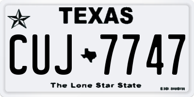 TX license plate CUJ7747