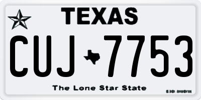 TX license plate CUJ7753
