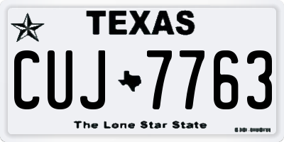 TX license plate CUJ7763