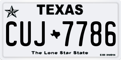 TX license plate CUJ7786