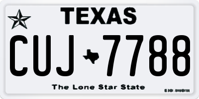 TX license plate CUJ7788