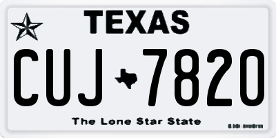 TX license plate CUJ7820